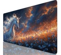 Mouse Pad 60x40cm Extended Large Mouse Mat White Desk Accessories with Non-Slip Mousepad Unicorn, Soft Smooth Surface, Stitched Edges Desk Pad for Gaming, PC, Laptop, Office Accessories, Gifts Y8-659