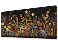 Mouse Pad 700x300x3 mm Large XXL Extended Gaming Desk Pad, Stitched Edges Mouse Mat, Smooth Surfaces Waterproof Non-Slip Rubber Base Desk Mat, Comfort - Durable,Office Accessories Gifts Flower zj-573