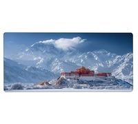 Mouse Pad 700x300x3mm Large Mouse Mat Lhasa Snow Mountain, Mousepad Large Size with Non-Slip Rubber Base, Stitched Edges Mousepad, Waterproof Smooth Surface Keyboard Mat for Office Accessories M-9184