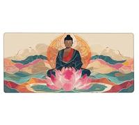 Mouse Pad 700x300x3mm Large Mouse Mat Zen Flower, Mousepad Large Size with Non-Slip Rubber Base, Stitched Edges Mousepad, Waterproof Smooth Surface Keyboard Mat for Home Office Accessories F-4X95