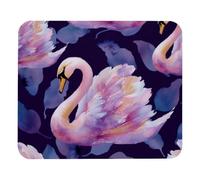 Mouse Pad 8.3’’ x 9.8’’, Square Anti-Slip Rubber Base Mouse Mat for Wireless Mouse, Portable Mousepad for Office Laptop, Watercolor Pink Swan