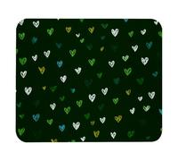 Mouse Pad 8.3’’ x 9.8’’, Square Anti-Slip Rubber Base Mouse Mat for Wireless Mouse, Portable Mousepad for Office Laptop, Green Seamless Tiny Hearts Pattern