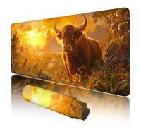 Mouse Pad 800x300x3mm, Extended Large Mouse Mat Non-Slip & Waterproof Desk Mat, Orange Gaming Mousepad for Home Office Work, Highland Cow Mousepad with Smooth Surface, Mousemat for Office & Home, G-79
