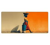 Mouse Pad 800x300x3mm Large Mouse Mat African Woman Modern, Mousepad Large with Non-Slip Rubber Base, Stitched Edges Mousepad, Waterproof Smooth Surface Keyboard Mat for Office Accessories F-0955