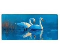 Mouse Pad 800x300x3mm Large Mouse Mat Swan Lake, Mousepad Large Size with Non-Slip Rubber Base, Stitched Edges Mousepad, Waterproof Smooth Surface Keyboard Mat for Home Office Accessories Y-A566