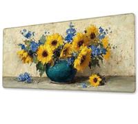 Mouse Pad 800x400x3 mm Large XXL Extended Gaming Desk Pad, Stitched Edges Mouse Mat, Smooth Surfaces Waterproof Non-Slip Rubber Base Desk Mat, Comfort - Durable,Office Accessories Gifts Flower zj-453