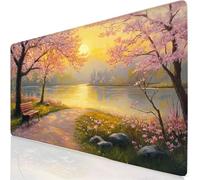 Mouse Pad 80x30cm Extended Large Mouse Mat Chinese Style Office Accessories with Stitched Edges Mousepad Landscape Mousemat Soft Smooth Surface, Desk Pad for Keyboard, for Office Room Decor YG-458