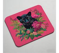 Mouse Pad 9.06 x 7.09 inch x3mm, Gaming Mouse Pad with Non-Slip Rubber Base, Stitched Edge, Waterproof, Mousepad for Computers, Laptop, PC, Mouspad Easy Gliding, Portable, Durable pink leopard 0O-239