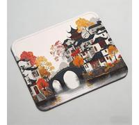 Mouse Pad 9.06 x 7.09 inch x3mm, Gaming Mouse Pad with Non-Slip Rubber Base, Stitched Edge, Waterproof, Mousepad for Computers, Laptop, PC, Mouspad Easy Gliding, Portable, Beige small town 0O-747