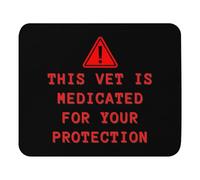 Mouse Pad 9.4"x7.9" Mousepad Humorous Warning This Vet is Medicated Saying Hilarious Veterinary Medicine Pun Men Women