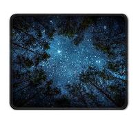 Mouse Pad, 9.4"x7.9" Nature Theme Computer Mouse Pad for Desk, Premium-Textured Non-Slip Rubber Stitched Edges Waterproof Square Mouse Mat for Gaming Work Wireless Mice, Night Sky