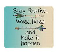 Mouse Pad, 9.4"x7.9" Thick Rubber Premium-Textured Non-Slip Stitched Edges Waterproof Square Mouse Mat with Cute Pattern for Gaming Work Computer Office, Larger, Inspirational Quotes