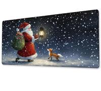 Mouse Pad 900x400x3 mm Large XXL Extended Gaming Desk Pad, Stitched Edges Mouse Mat, Smooth Surfaces Waterproof Non-Slip Rubber Base Desk Mat, Comfort - Durable,Office Accessories Santa Claus zj-251