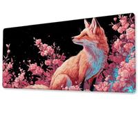 Mouse Pad 900x400x3 mm Large XXL Extended Gaming Desk Pad, Stitched Edges Mouse Mat, Smooth Surfaces Waterproof Non-Slip Rubber Base Desk Mat, Comfort-Durable, for Office Accessories Gifts Fox zj-535