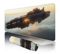 Mouse Pad 900x400x3mm, Extended Large Mouse Mat Non-Slip & Waterproof Desk Mat, Cyberpunk Gaming Mousepad for Home Office Work, Spaceship Mousepad with Smooth Surface, Mousemat for Office & Home, H-07