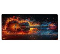 Mouse Pad 900x400x3mm Large Mouse Mat Guitar Music, Mousepad Large Size with Non-Slip Rubber Base, Stitched Edges Mousepad, Waterproof Smooth Surface Keyboard Mat for Home Office Accessories 7-5H82
