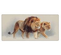 Mouse Pad 900x400x3mm Large Mouse Mat Lion Animal, Mousepad Large Size with Non-Slip Rubber Base, Stitched Edges Mousepad, Waterproof Smooth Surface Keyboard Mat for Home Office Accessories Z-8Q35