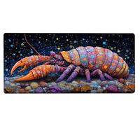 Mouse Pad 900x400x3mm Large Mouse Mat Shrimp Animal, Mousepad Large Size with Non-Slip Rubber Base, Stitched Edges Mousepad, Waterproof Smooth Surface Keyboard Mat for Home Office Accessories L-6J24