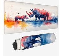 Mouse Pad 900x500x3mm,Extended Large Mouse Mat Beige Non-Slip & Waterproof Desk Mat,Rhino Gaming Mousepad,Plant Mousepad Large with Smooth Surface,Mousemat for Home Office Work,Gifts for Men W-1301