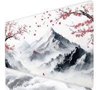 Mouse Pad 90x40cm Extended Large Mouse Mat Black And White Waterproof Surface Protector, Stitched Edges Non-Slip, Gaming Mousepad Mountain Home Office Decor, Laptop Keyboard Accessories, Gifts W6-607