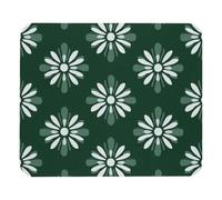 Mouse Pad, Abstract Floral Shapes on Sage Green and White Background Washable Computer Mousepad Non-Slip Rubber Base, Thick Gaming Mouse Mat for Laptop, Office & Home, 8.3 x 9.8 inch