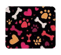 Mouse Pad, Abstract Seamless Paw Hearts and Bones Washable Computer Mousepad Non-Slip Rubber Base, Thick Gaming Mouse Mat for Laptop, Office & Home, 8.3 x 9.8 inch
