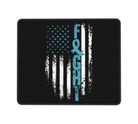 Mouse Pad Addiction Recovery Awareness America Flag Ribbon Mouse Mats Durable Desk Mat Soft Mousepad For Computers Home Work 25X30CM