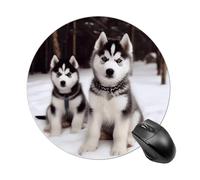 Mouse Pad Adorable Huskies Printed Cute Mousepad with Design Small Non-Slip Rubber Gaming Pads Office Home Pad
