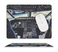 Mouse Pad, Airplane Cockpit Portable Mousepads Durable Office Mousepad For Game Laptop Typing 25X30Cm