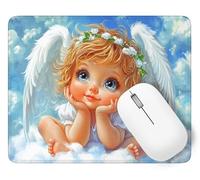 Mouse Pad Angel, Small Mouse Mat 320 x 260 mm, Desk Mat with Waterproof Design, Premium-Textured Square Mousepad Child, Smooth Surface, Gaming Office Mousemat Keyboard Decor Gifts Christmas p1j-586