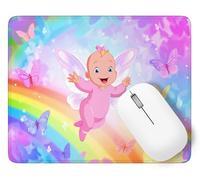 Mouse Pad Angel, Small Mouse Mat 420 x 350 mm, Desk Mat with Waterproof Design, Premium-Textured Square Mousepad Child, Smooth Surface, Gaming Office Mousemat Keyboard Decor Gifts Christmas p1j-357