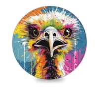 Mouse Pad Animal Art Ostrich Washable Mouse Mat 20 * 20cm Desk Mat Smooth Control Surface Non Slip Rubber Base Micro Knit Stitched Edges