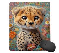 Mouse Pad Animal Leopard Small Mouse Mat 25x20 cm with Stitched Edge, Waterproof Mousepad Smooth Surface Premium-Textured Mousepad with Non-Slip Rubber Base, for PC Laptop Office small Desk Mat uk-168