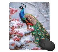 Mouse Pad Animal Peacock, Small Mouse Mat 32 x 26 cm with Non-Slip Rubber Base, Waterproof Mousepad, Gaming Mousemat for Women Kids Men Laptops Keyboard Tray Home Traveling Office Accessories d-151