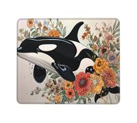 Mouse Pad Animals Whales Small Mouse Mat 27 x 22cm with Non-Slip Rubber Base, Waterproof Mousepad, Gaming Mousemat for Women Kids Men Laptops Keyboard Tray Home Traveling Office Accessories D-207