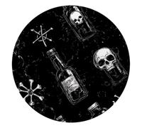 Mouse Pad, Art Skulls inside Beer Glass on black background Round Computer Mousepad Non-Slip Base, Gaming Mouse Mat for Laptop Office Home, 10 x 10 Inch