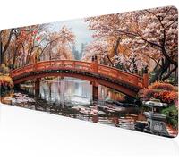 Mouse Pad Autumn Gaming Mouse Pad Bridge Large Desk Mat 1400x600x3mm,Work From Home Essentials Non-Slip Rubber Base Special Textured Water-Resistant Surface Wear-Resistant Desk Matt For Laptop Y1-250