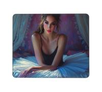 Mouse Pad Ballet Dancer Small Mouse Mat 30 x 25cm with Non-Slip Rubber Base, Waterproof Mousepad, Gaming Mousemat for Women Kids Men Laptops Keyboard Tray Home Traveling Office Accessories D-18