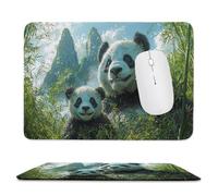 Mouse Pad Bamboo Forest Panda, Small Mouse Mat 36 x 30 cm with Non-Slip Rubber Base, Waterproof Mousepad, Gaming Mousemat for Women Men Laptops Keyboard Tray Home Traveling Office Accessories d-1017