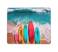 Mouse Pad Beach Surfboard Small Mouse Mat 30 x 25cm with Non-Slip Rubber Base, Waterproof Mousepad, Gaming Mousemat for Women Kids Men Laptops Keyboard Tray Home Traveling Office Accessories D-766