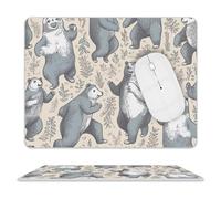 Mouse Pad Bear Dancing in The Forest Mouse Mat Washable Non-slip Mouses Mats for Man Woman Laptop Gaming Desk Pad Desktop Protector Mat for Office Home Work