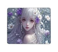 Mouse Pad Beautiful Girl Small Mouse Mat 42 x 35cm with Non-Slip Rubber Base, Waterproof Mousepad, Gaming Mousemat for Women Kids Men Laptops Keyboard Tray Home Traveling Office Accessories D-579