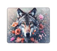 Mouse Pad Beautiful Wolf Small Mouse Mat 25 x 20cm with Non-Slip Rubber Base, Waterproof Mousepad, Gaming Mousemat for Women Kids Men Laptops Keyboard Tray Home Traveling Office Accessories D-578
