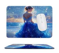 Mouse Pad Beauty By The Sea Small Mouse Mat 18x22 cm with Stitched Edge, Waterproof Mousepad Smooth Surface Mousepad with Non-Slip Rubber Base, for PC Laptop Office Small Desk Mat, Gifts for Men uk708