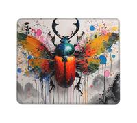 Mouse Pad Beetle Small Mouse Mat 25 x 20cm with Non-Slip Rubber Base, Waterproof Mousepad, Gaming Mousemat for Women Kids Men Laptops Keyboard Tray Home Traveling Office Accessories D-412