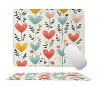 Mouse Pad Beige Love, Mini Gaming Mouse Pad 340x280mm, Non-Slip Rubber Base for Stable Grip on Smooth Surfaces, Improved Precision and Speed, with Anti-Fray Stitched Edges for Home Office s0z-156