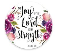 Mouse Pad, Bible Verse Quotes Mouse Pad, Mouse Mat Round Mouse Pad Non-Slip Rubber Base Round Mousepad for Laptop PC Office 7.9×7.9×0.12 inches, Joy of The Lord is My Strength Scripture