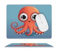 Mouse Pad, Big-Eyed Red Octo Plus Sea Animals Durable Mousepads Non-Slip Office Mousepad For Gamer Work Computer 25X30Cm