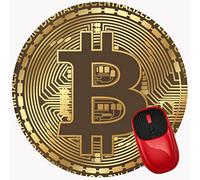 Mouse Pad Bitcoin Crypto Currency, Premium-Textured Mouse Mat with Non-Slip Rubber Base, Cute Round Mousepad for Laptop Computer Office Desk Accessories,7.9 inch