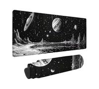 Mouse Pad Black and White, Starry Sky Mouse Mat 600x300x3mm with Stitched Edges, Large Gaming Mousepad Non-Slip Rubber Base Design, Waterproof Mousemat for Laptop Desk Office Accessories -zzg05Q9